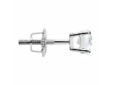 White Cubic Zirconia 14k White Gold Studs With Velvet Gift Box 0.50ctw