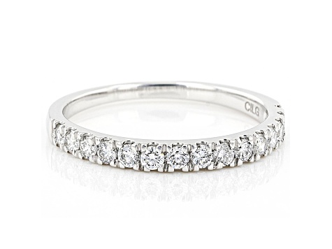 White Lab-Grown Diamond 14kt White Gold Ring 0.50ctw