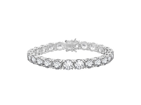 White Cubic Zirconia Platinum Over Sterling Silver Bracelet 36.00ctw