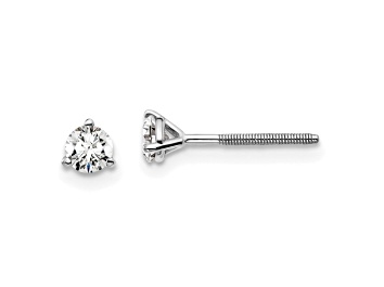 Picture of 14K White Gold Lab Grown Diamond 1/3ctw VS/SI GH Screw Back 3-Prong Earrings
