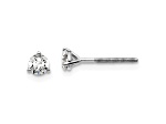 14K White Gold Lab Grown Diamond 1/3ctw VS/SI GH Screw Back 3-Prong Earrings