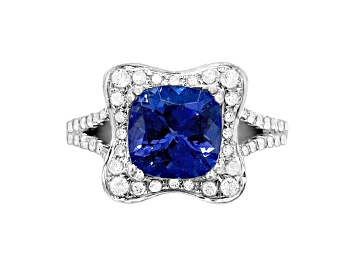 Picture of 14K White Gold Tanzanite and Diamond Ring, 2.20ctw