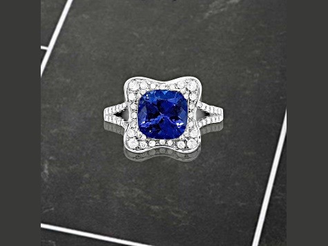 14K White Gold Tanzanite and Diamond Ring, 2.20ctw