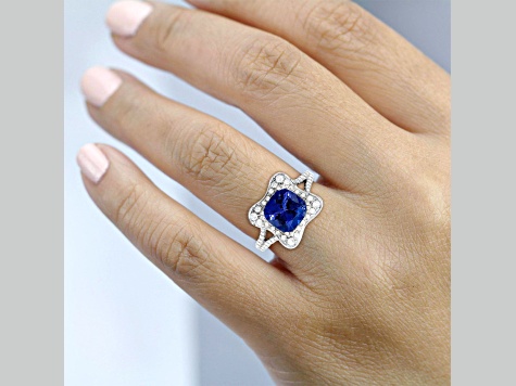 14K White Gold Tanzanite and Diamond Ring, 2.20ctw