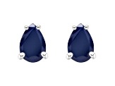 6x4mm Pear Shape Sapphire 14k White Gold Stud Earrings