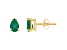 6x4mm Pear Shape Emerald 14k Yellow Gold Stud Earrings