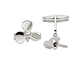 Sterling Silver Propeller Cuff Links