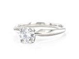 Round White Lab-Grown Diamond 14kt White Gold Knife Edge Solitaire Ring 1.00ctw