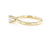 Round White Lab-Grown Diamond 14kt Yellow Gold Knife Edge Solitaire Ring 1.00ctw