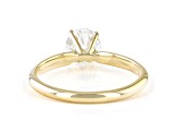 Round White Lab-Grown Diamond 14kt Yellow Gold Knife Edge Solitaire Ring 1.00ctw