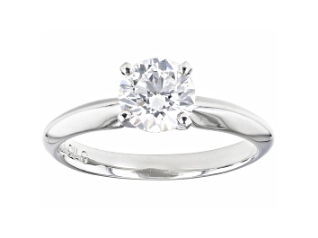 Picture of Round White Lab-Grown Diamond Platinum Knife Edge Solitaire Ring 1.00ctw