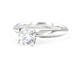 Round White Lab-Grown Diamond Platinum Knife Edge Solitaire Ring 1.00ctw