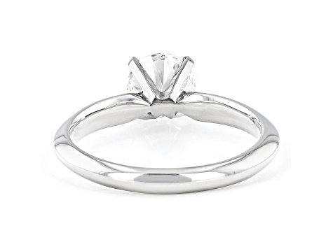 Round White Lab-Grown Diamond Platinum Knife Edge Solitaire Ring 1.00ctw