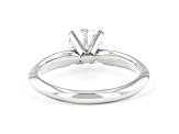 Round White Lab-Grown Diamond Platinum Knife Edge Solitaire Ring 1.00ctw