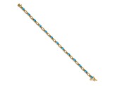 14k Yellow Gold Diamond and Blue Topaz Bracelet