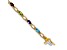 14k Yellow Gold and 14k White Gold Diamond and Rainbow Gemstone Bracelet