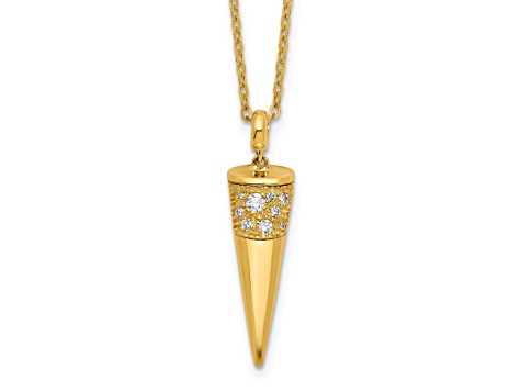 18K Yellow Gold Diamond Cone 18 Inch Necklace