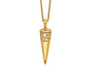 18K Yellow Gold Diamond Cone 18 Inch Necklace