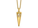 18K Yellow Gold Diamond Cone 18 Inch Necklace