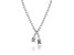 Clear Cubic Zirconia, Rhodium Plated over Sterling Silver Two-Stone Tennis Collar Necklace