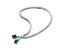 Green Cubic Zirconia, Rhodium Plated over Sterling Silver Two-Stone Tennis Collar Necklace