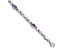 Rhodium Over 10k White Gold Amethyst 4 Stone Bracelet