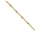 10k Yellow Gold Amethyst 4 Stone Bracelet