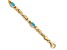 10k Yellow Gold Blue Topaz 4 Stone Bracelet