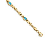 10k Yellow Gold Blue Topaz 4 Stone Bracelet