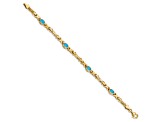 10k Yellow Gold Blue Topaz 4 Stone Bracelet