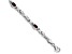 Rhodium Over 10k White Gold Garnet 4 Stone Bracelet