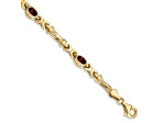 10k Yellow Gold Garnet 4 Stone Bracelet