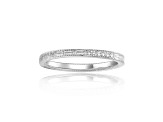 Baguette and Round White Topaz Sterling Silver Milgrain Detail Eternity Band Ring, 0.84ctw