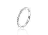 Baguette and Round White Topaz Sterling Silver Milgrain Detail Eternity Band Ring, 0.84ctw