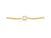 14K Yellow Gold Mini Diamond Accent Princess Cut Diamond 1.05mm Chain Bolo Bracelet 9.50 inch