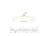 14K Yellow Gold Mini Diamond Accent Princess Cut Diamond 1.05mm Chain Bolo Bracelet 9.50 inch