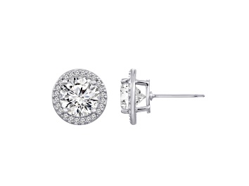 Picture of White Cubic Zirconia Platinum Over Sterling Silver Earrings 6.48ctw