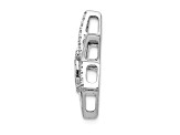 Rhodium Over 14k White Gold Diamond Star of David with Chai Chain Slide Pendant