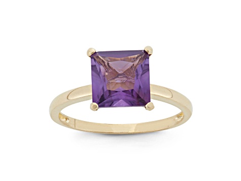 Purple Amethyst 10K Yellow Gold Ring 1.90ctw