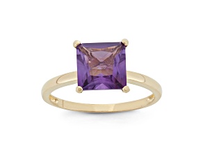Purple Amethyst 10K Yellow Gold Ring 1.90ctw