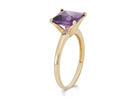 Purple Amethyst 10K Yellow Gold Ring 1.90ctw