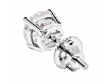 White Cubic Zirconia 14k White Gold Single Stud With Velvet Gift Box 1.30ctw