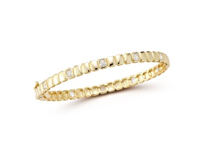 Rachel Zoe 14K Yellow Gold Over Sterling Silver Cubic Zirconia Bangle Bracelet