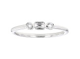 White Lab-Grown Diamond 14kt White Gold 3-Stone Ring 0.15ctw