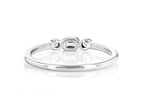 White Lab-Grown Diamond 14kt White Gold 3-Stone Ring 0.15ctw