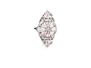 Rhodium Over Sterling Silver Mixed Shape Pink Morganite Ring 3.90ctw