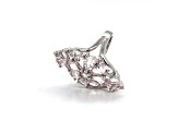 Rhodium Over Sterling Silver Mixed Shape Pink Morganite Ring 3.90ctw