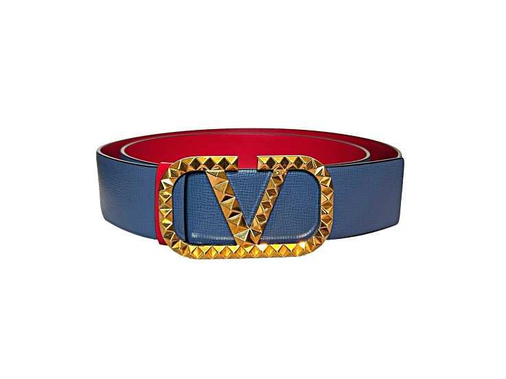バレンティノベルト Reversible Vlogo Signature Belt In Glossy Calfskin 30 Mm for