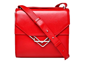 Bottega Veneta Red Calfskin Leather The Clip Shoulder Bag