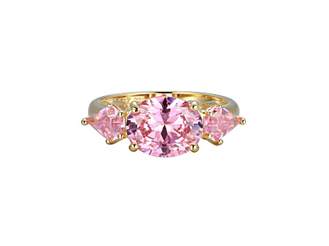 Pink Cubic Zirconia 18k Yellow Gold Over Sterling Silver October Birthstone Ring 5.62ctw